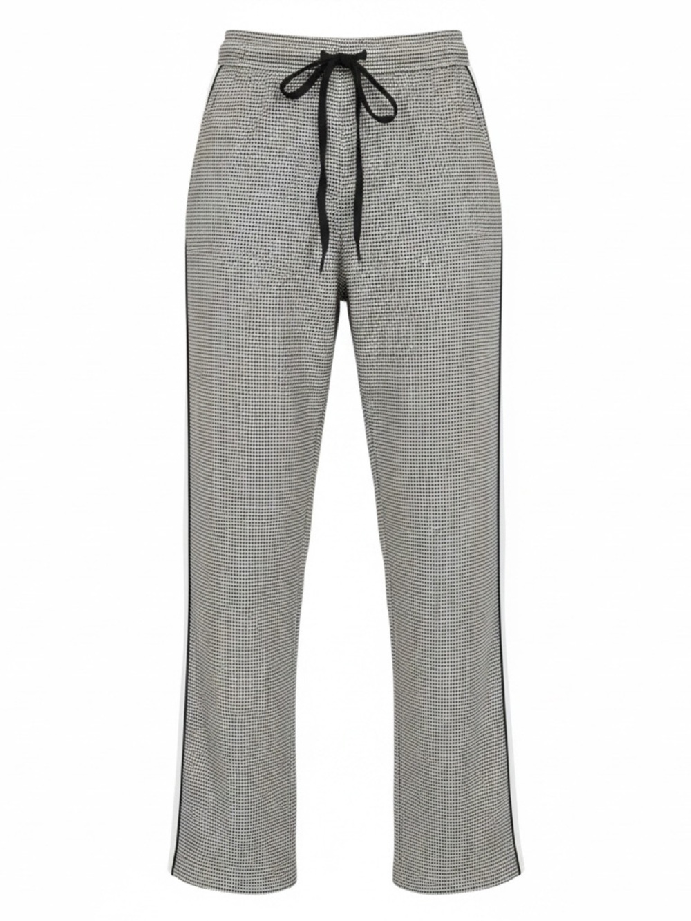 Maje Checked Trousers in Cream, Brown & Black
